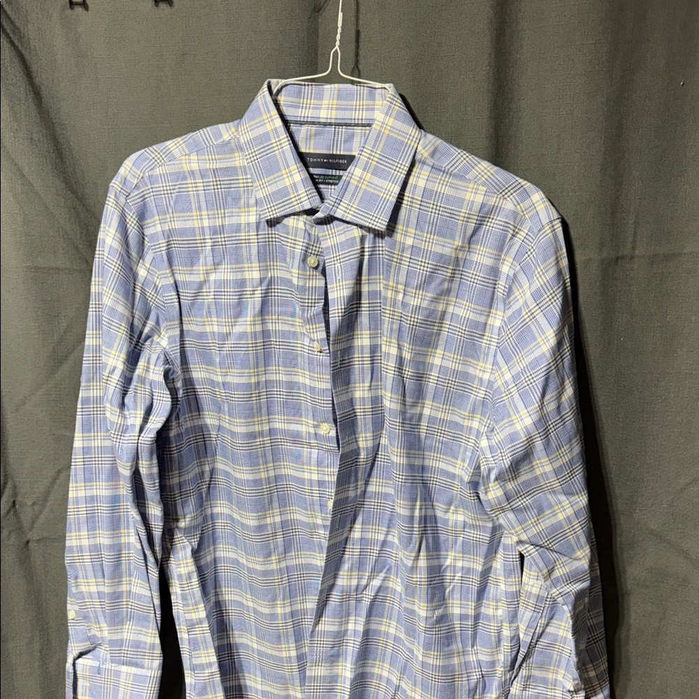 Tommy Hilfiger Blue and Yellow Plaid Shirt
